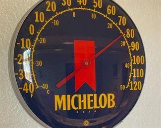 Michelob Beer Thermometer Temp Gauge Vintage Jumbo Dial Tru-Temp TCA	12in Diameter	HxWxD
