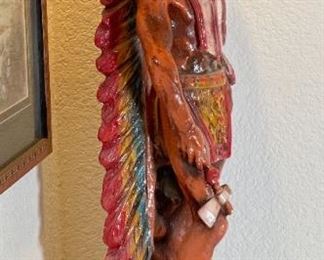 Ceramic Standing Indian Chief Statue Native American	36 x 12 x 10in	HxWxD
