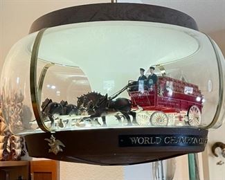 Vintage Clydesdale Budweiser Rotating Carousel Lighted Sign  Motion World Champion Clydesdale Team Parade	14x22in diameter	
