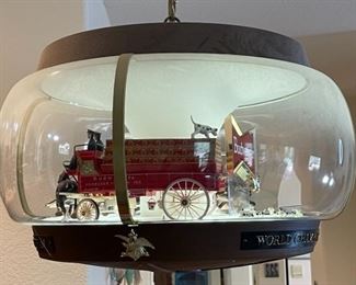 Vintage Clydesdale Budweiser Rotating Carousel Lighted Sign  Motion World Champion Clydesdale Team Parade	14x22in diameter	
