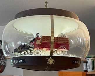 Vintage Clydesdale Budweiser Rotating Carousel Lighted Sign  Motion World Champion Clydesdale Team Parade	14x22in diameter	
