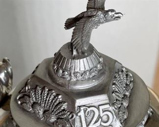 Budweiser 125th Anniversary Stein Pewter Tankard CB20	9.75in H x 4 5/8in Diameter at base	
