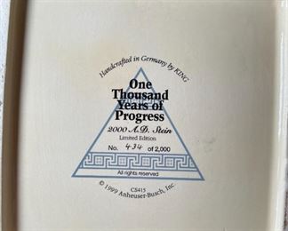 One Thousand Years of Progress Stein Anheuser Busch CS414	18x8x10in	HxWxD
