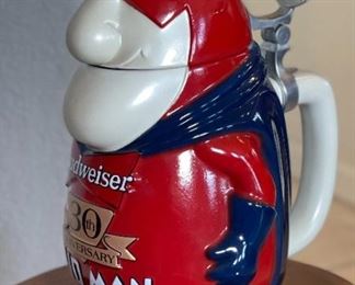 1999 Budweiser Stein Limited Edition BUD MAN 30th ANNIVERSARY CS401	10x5x7.5in	HxWxD
