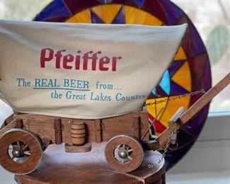 Pfeiffer Beer Wagon Vintage Store Advertising Display Sign	10x6x17in	HxWxD
