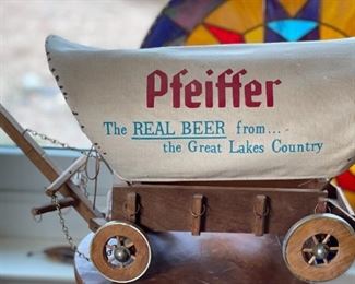 Pfeiffer Beer Wagon Vintage Store Advertising Display Sign	10x6x17in	HxWxD
