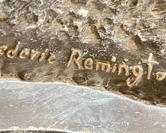 LARGE Frederic Remington Buffalo Signal Bronze Sculpture Statue Full size	36.5x21x12in	HxWxD
