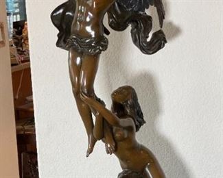 Cupid & Psyche Bronze patinaed Statue Sculpture	41x20x15in	HxWxD
