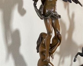 Cupid & Psyche Bronze patinaed Statue Sculpture	41x20x15in	HxWxD
