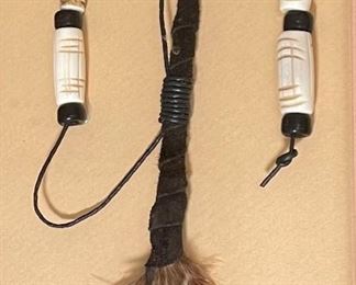 Original Art Hair Painted Feather Horse Painting	Frame: 22x11in	
