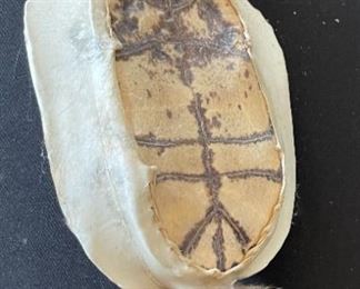 Navajo Curtis Bitsui Ceremonial Turtle Shell Rattle Native American Artist Made	24in Long	
