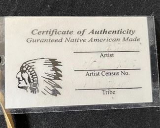 Navajo Curtis Bitsui Ceremonial Turtle Shell Rattle Native American Artist Made	24in Long	
