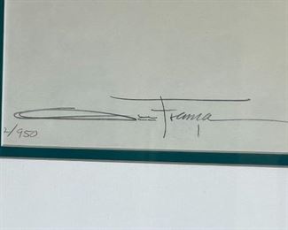 Signed Ozz Franca Litho Native American Lithograph Framed Print  #1	Frame: 36x26in	
