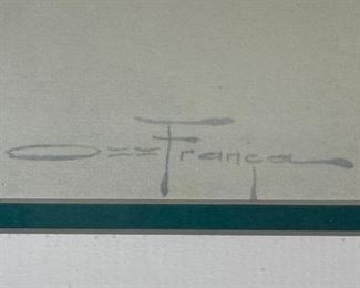 Signed Ozz Franca Litho Native American Lithograph Framed Print  #1	Frame: 36x26in	
