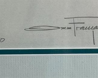 Signed Ozz Franca Litho Native American Lithograph Framed Print  #2	Frame: 36x26in	
