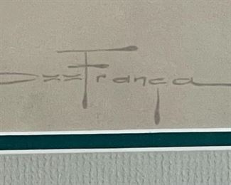 Signed Ozz Franca Litho Native American Lithograph Framed Print  #3	Frame: 36x26in	
