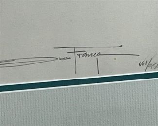 Signed Ozz Franca Litho Native American Lithograph Framed Print  #3	Frame: 36x26in	
