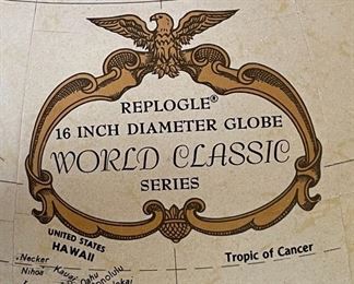 16in Replogle Globe Metal Frame	37 x 22 x 22in	HxWxD
