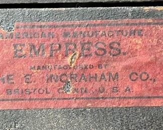 AS-IS Empress Ingraham Mantle Clock Antique 8-day	10.5 x 17 x 7in	HxWxD
