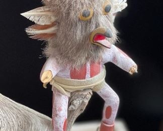 AS-IS 4 Owls On Tree Kachina Doll  Alfred Benally Navajo Native American	24x14x9in	HxWxD
