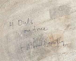 AS-IS 4 Owls On Tree Kachina Doll  Alfred Benally Navajo Native American	24x14x9in	HxWxD
