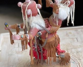 Vintage Hopi Double Mudhead Piggyback Kachina Doll	13x9x12in	HxWxD
