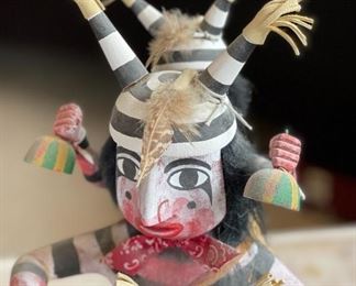 Triple Clown Kachina Doll Alfred Benally Navajo Native American	18x10x9in	HxWxD

