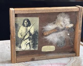 Geronimo  Memorabilia  Box Display	10x13.5x2in	HxWxD
