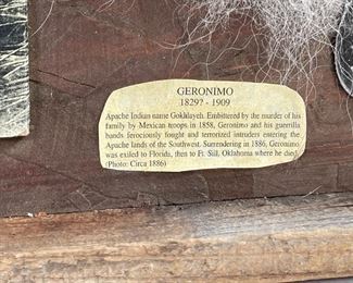 Geronimo  Memorabilia  Box Display	10x13.5x2in	HxWxD
