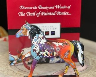 Crow Fair Pony 2009 Trail of Painted Ponies Sonja Caywood No. 12302 Art  Horse Figurine	7x7.5x2.5in	HxWxD
