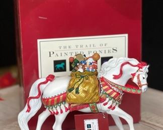 Painted Ponies Polar Express 12237 Pony Christmas Holiday  Horse Figurine	7x7.5x2.5in	HxWxD
