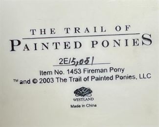 Painted Ponies 1453 Fireman Pony Horse Figurine 2003	7x7.5x2.5in	HxWxD
