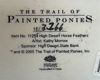 Signed Painted Ponies High Desert Horse Feathers 11254  Horse Figurine Kathy Morrow	7x7.5x2.5in	HxWxD
