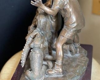 Irwin Family Australia Zoo Sculpture Figurine  Resin	9.5x8.75x5.25in	HxWxD
