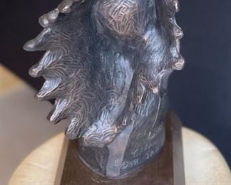 Terrance Patterson The Chief Bust Bronze  Sculpture Native American	10x7x5.5in	HxWxD
