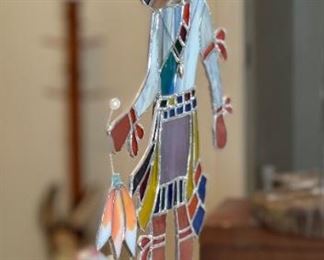 Stained Glass Hopi Style Deer Kachina #1	17 x 9.25 x 6in	HxWxD
