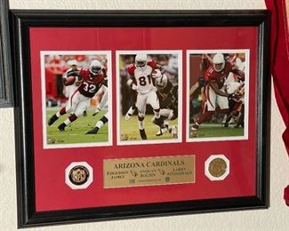 Arizona Cardinals Framed Player Edgerrin James Anquan Boldin Larry Fitzgerald Highland Mint	16 x 20in	HxWxD
