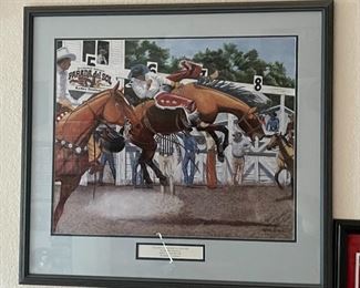 Signed John Hill "It's been a good ride" Print Framed 2003	Frame: 27 x 29.5in	
