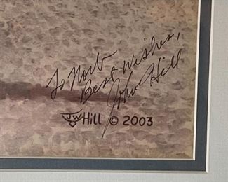 Signed John Hill "It's been a good ride" Print Framed 2003	Frame: 27 x 29.5in	
