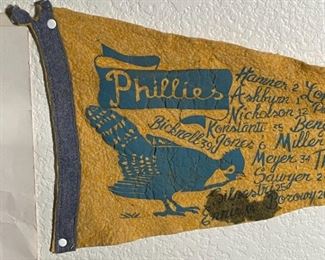 1940s Philadelphia Phillies Full Size Pennant Blue Jays Logo Team	10x26.5in	
