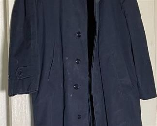 1970s US Air Force Trench Coat Cold Weather Jacket Vietnam Military Dress Blue	$42R	
