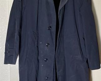 1970s US Air Force Trench Coat Cold Weather Jacket Vietnam Military Dress Blue	$42R	
