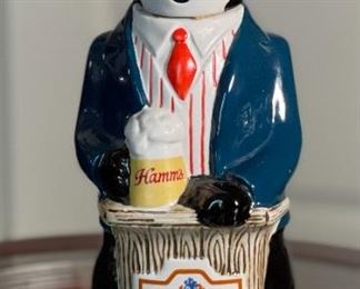 Hamm’s Beer Bear Decanter 1973 BWG Ceramarte Brazil Vintage HAMMS	11x4x4in	HxWxD
