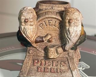 Piel’s Beer Gnome Composite Bar Caddy 50’s  Advertising Peil Brothers New York Piels #2	6x5.5x7in	HxWxD
