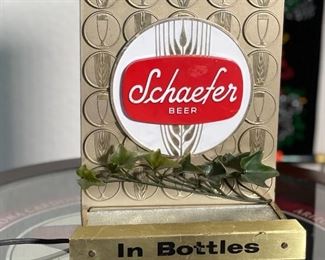1960s Schaefer Beer Lighted Display Sign in Bottles	10x8x3in	HxWxD
