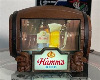 1960s Hamm’s Beer Barrel Motion Flip Sign Display Hamms	8.5x9.25x5.5in	HxWxD
