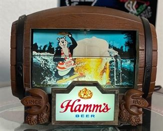 1960s Hamm’s Beer Barrel Motion Flip Sign Display Hamms	8.5x9.25x5.5in	HxWxD
