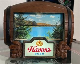1960s Hamm’s Beer Barrel Motion Flip Sign Display Hamms	8.5x9.25x5.5in	HxWxD

