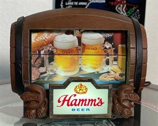 1960s Hamm’s Beer Barrel Motion Flip Sign Display Hamms	8.5x9.25x5.5in	HxWxD
