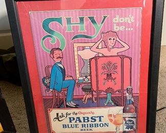 Pabst Beer Don't Be Shy Framed Ad Poster P-627 Pabst Brewing Company, Milwaukee, Wisconsin"	Frame: 27.25x22.25in	HxWxD
